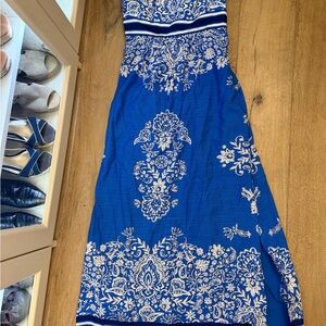 Vineyard Vines Blue and White Patterned Maxi Dress